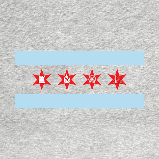 Minimal Chicago Flag by quinnquinn